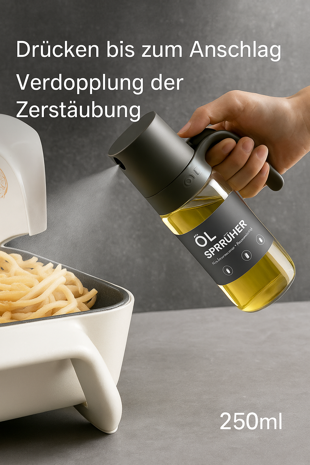 Ölsprüher aus Glas – feines Sprühen für fettarmes Kochen ohne Kleckern